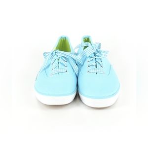 Keds Wf49813M Women's Aqua Canvas Low Top Lace Up Sneaker
